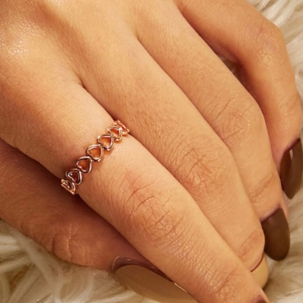 Rose Gold Trendy Adjustable Ring - Picture 1 of 4